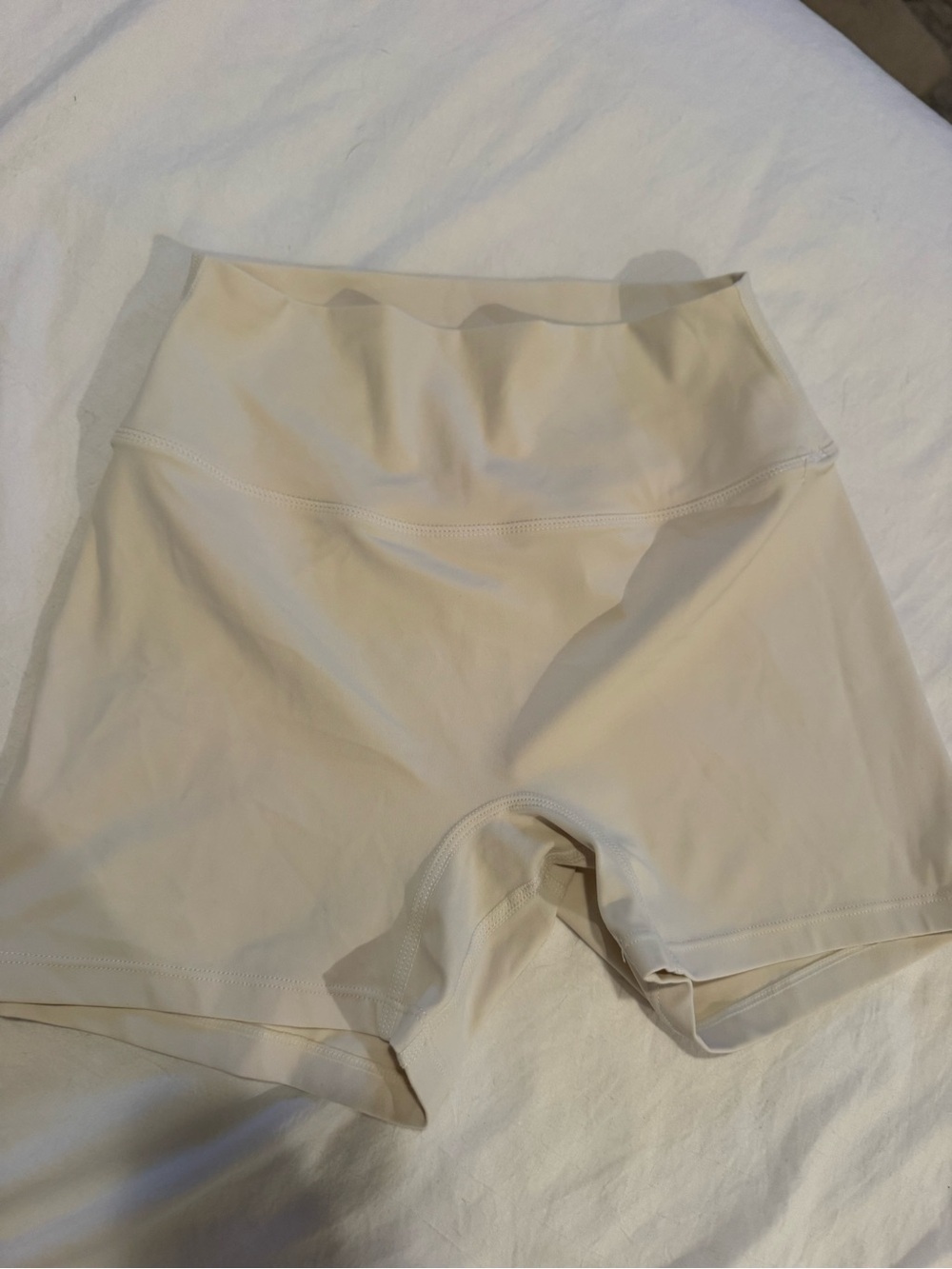 High-Waist Women’s Compression Shorts - Cream